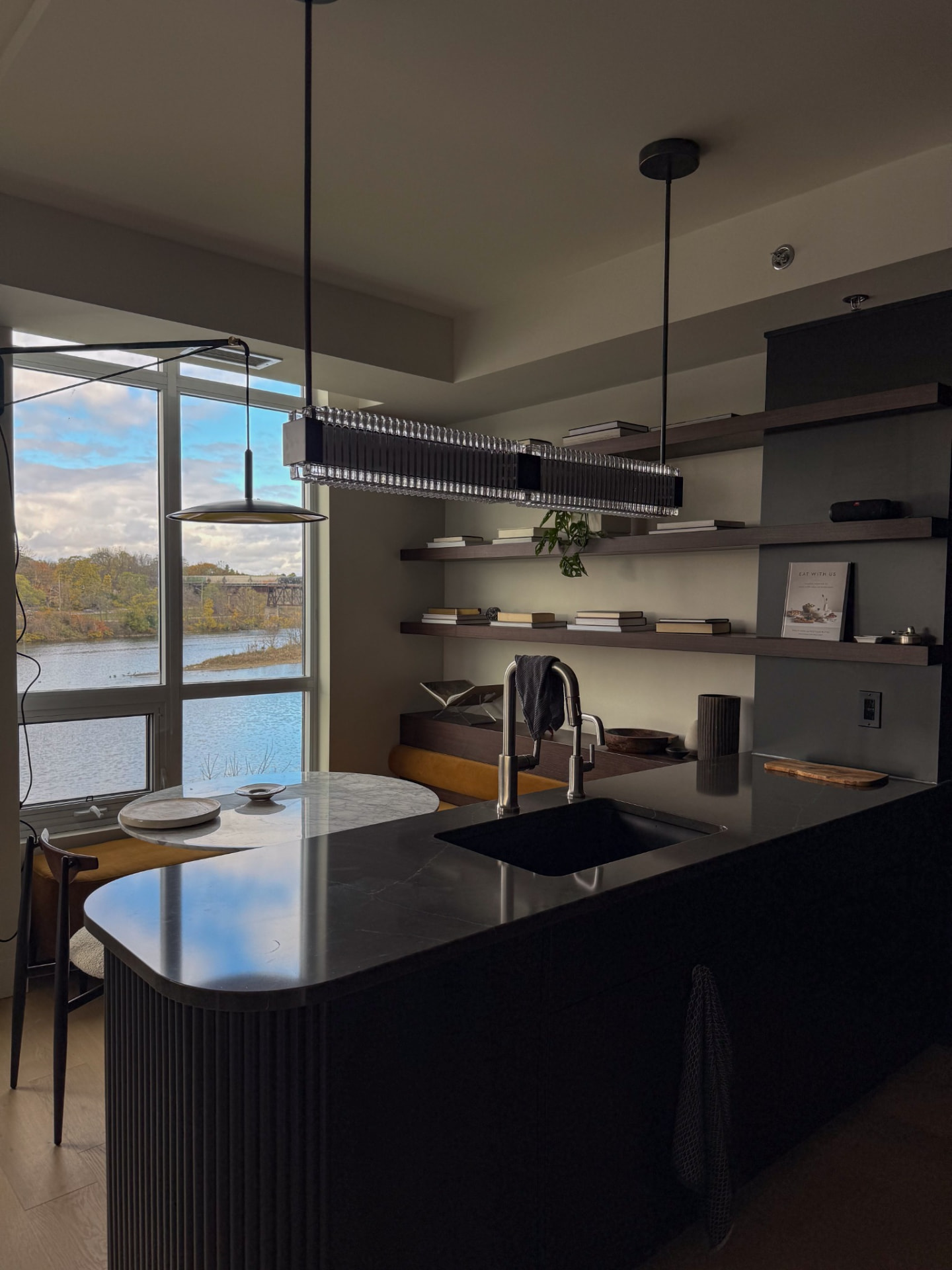 Kitchen island and floating shelves — Boronka Carpentry Plus